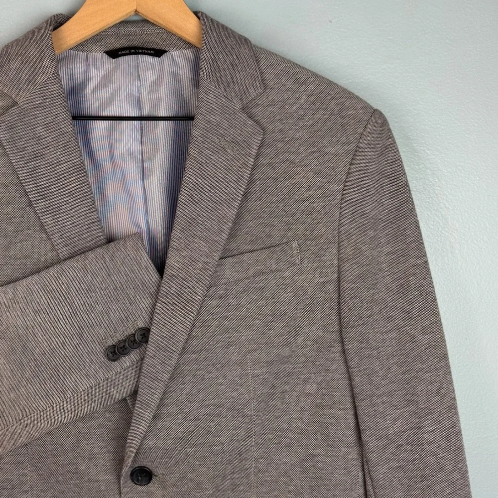 Banana Republic Mens 38 Regular Gray Slim Fit Cotton Blazer Sport Coat Jacket